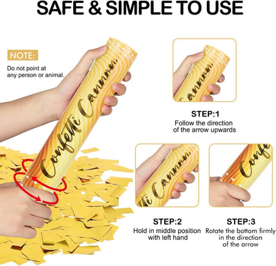 6 Pack Gold Confetti Poppers