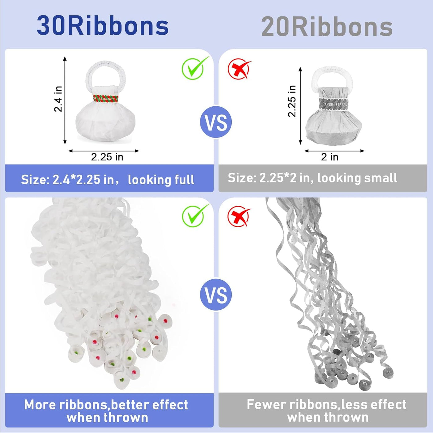 White No Mess Streamers