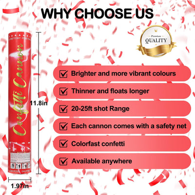 6 Pack Red Confetti Poppers