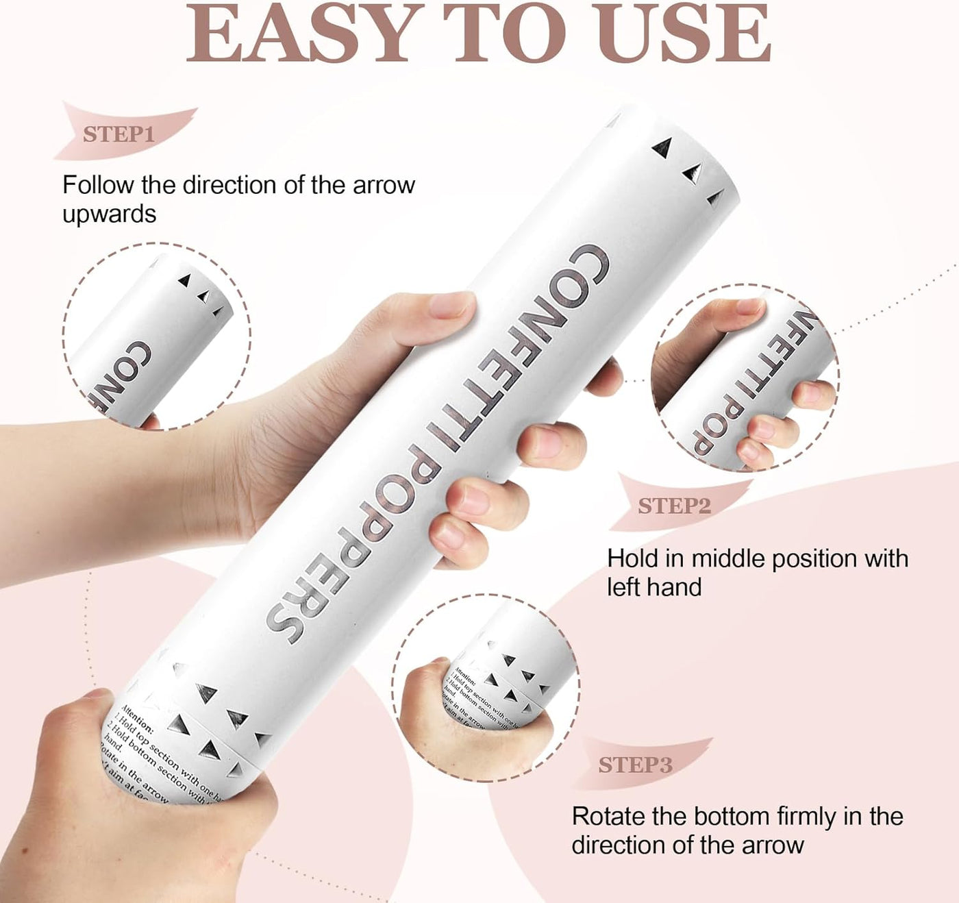 White Water Soluble Confetti Poppers (White 5pack)