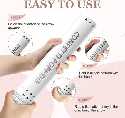 White Water Soluble Confetti Poppers (White 5pack)