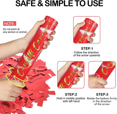 6 Pack Red Confetti Poppers