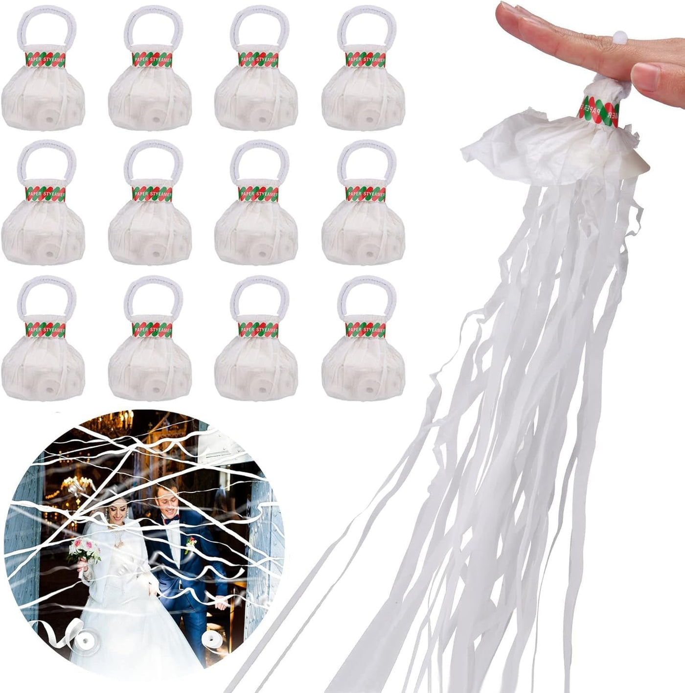 White No Mess Streamers