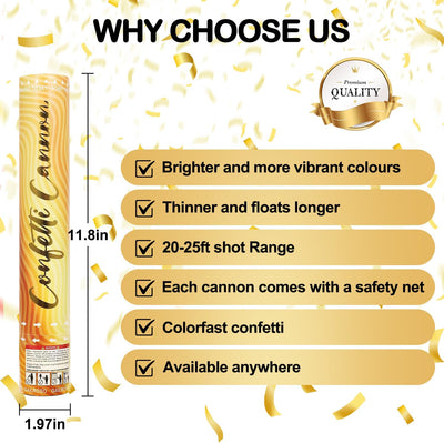 6 Pack Gold Confetti Poppers