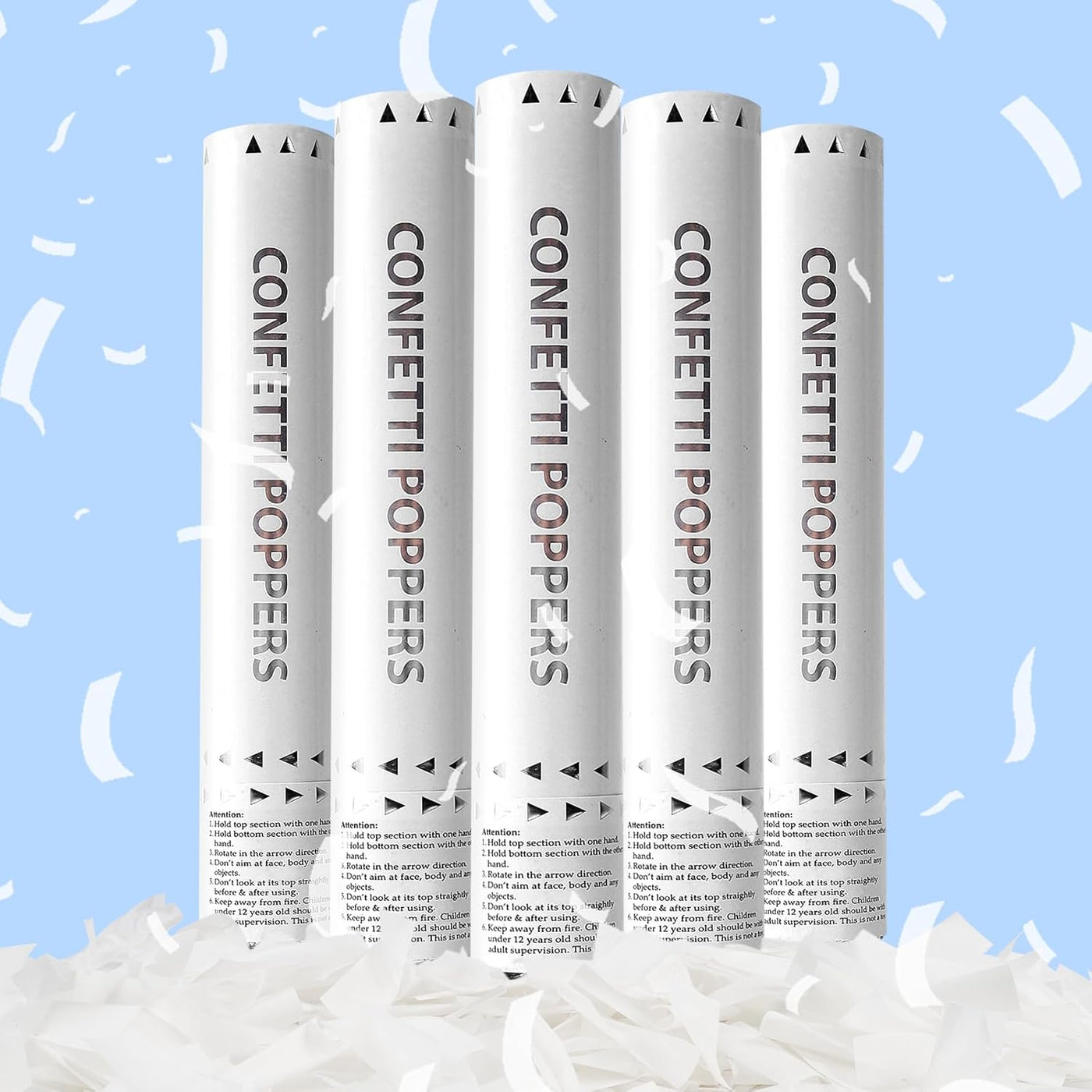 White Confetti Poppers