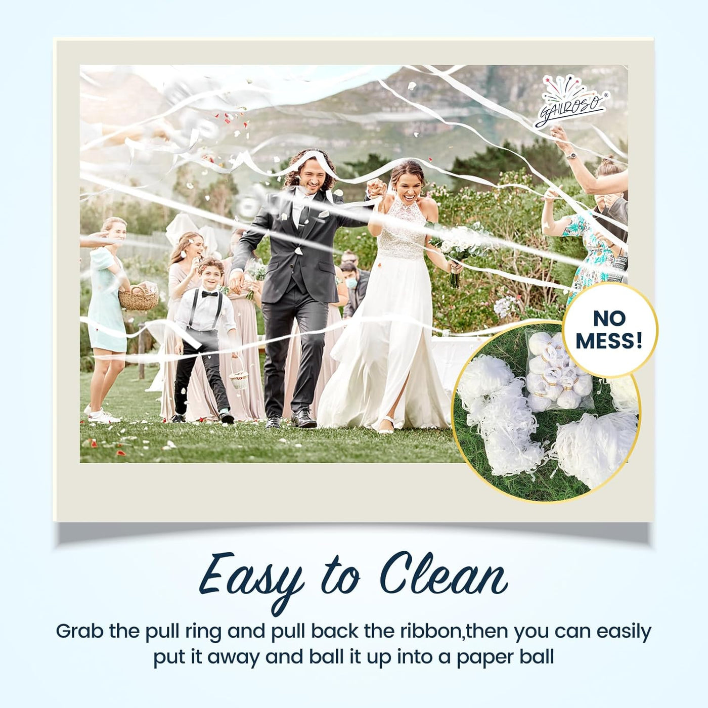 White No Mess Streamers