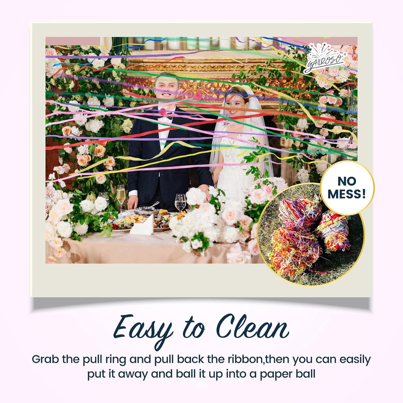 Colorful No Mess Streamers (Blue wrapping)
