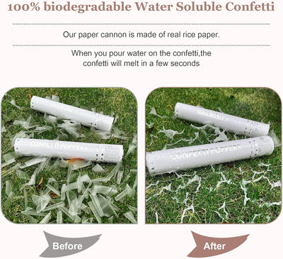 White Water Soluble Confetti Poppers (White 5pack)