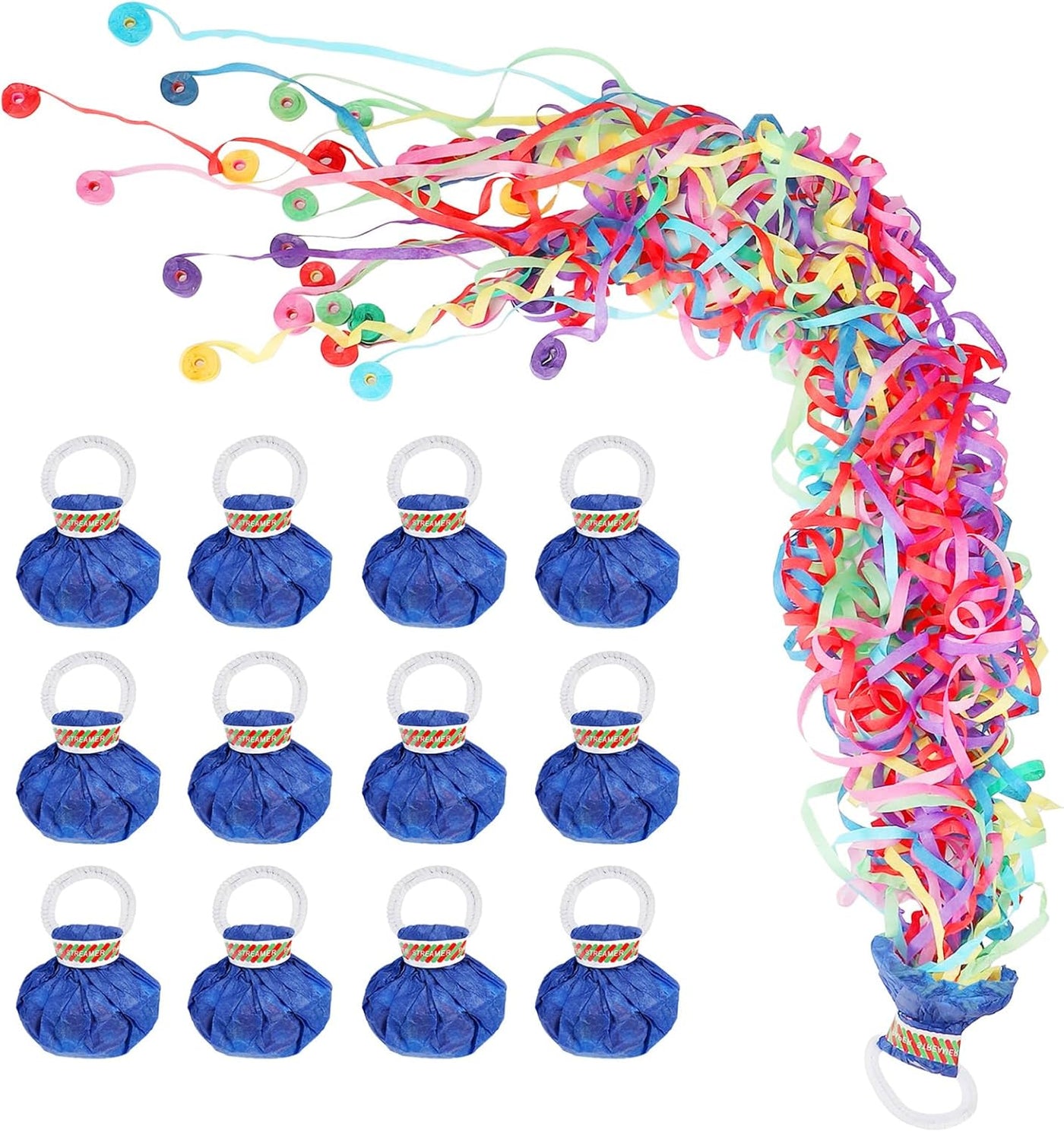 Colorful No Mess Streamers (Blue wrapping)