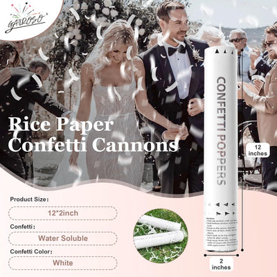 White Water Soluble Confetti Poppers (White 5pack)